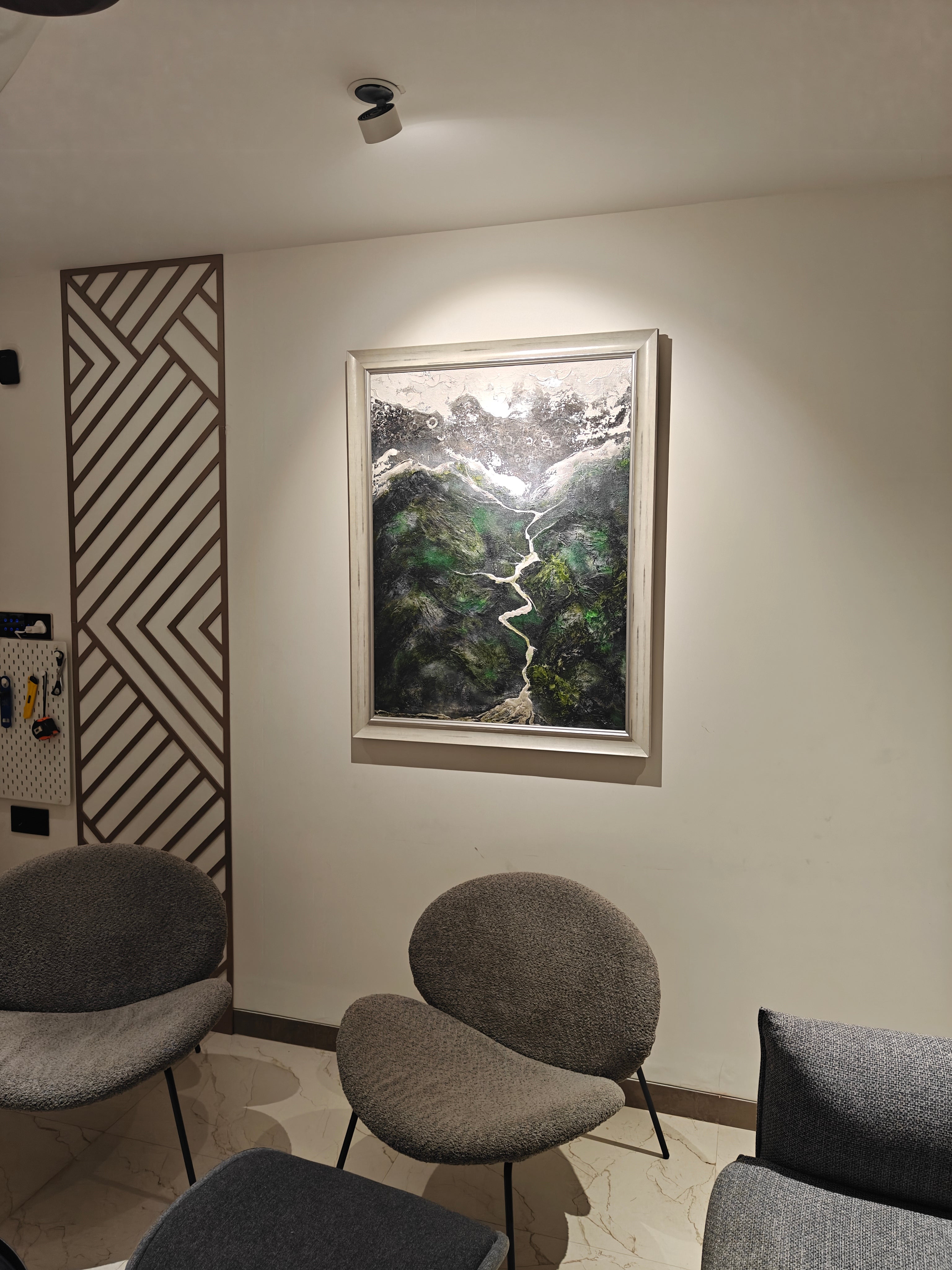 Abstract Mountain Topography – Modern Hand Painting