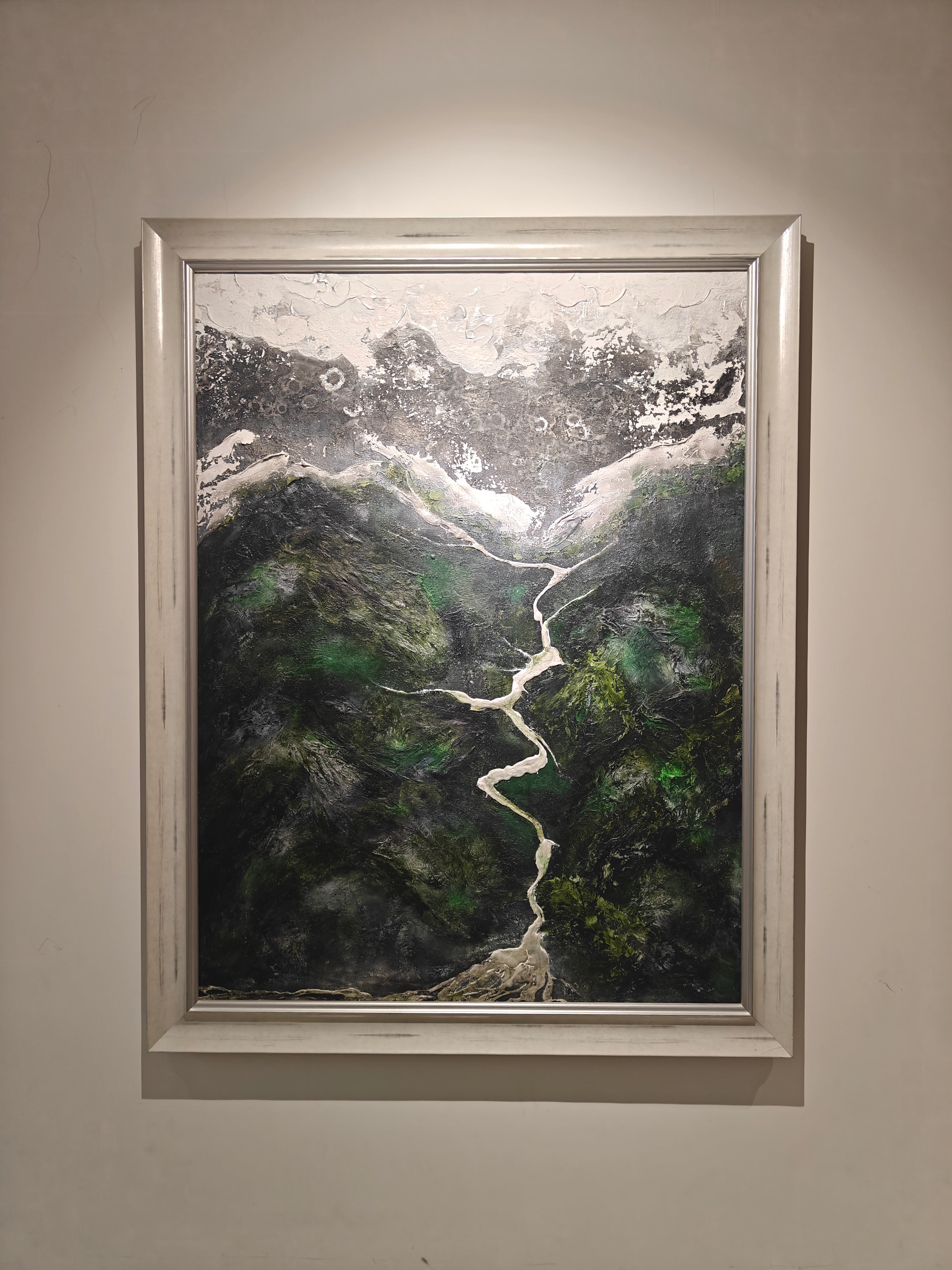 Abstract Mountain Topography – Modern Hand Painting